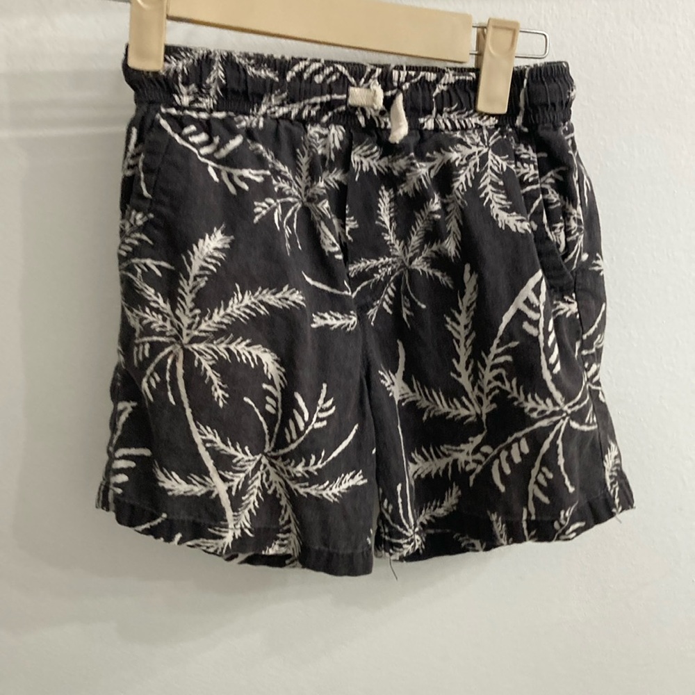 Zara Black and White Floral Shorts